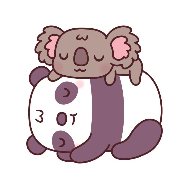 Mignon panda endormi et ours koala