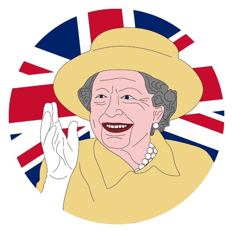 Queen Elizabeth II with British flag