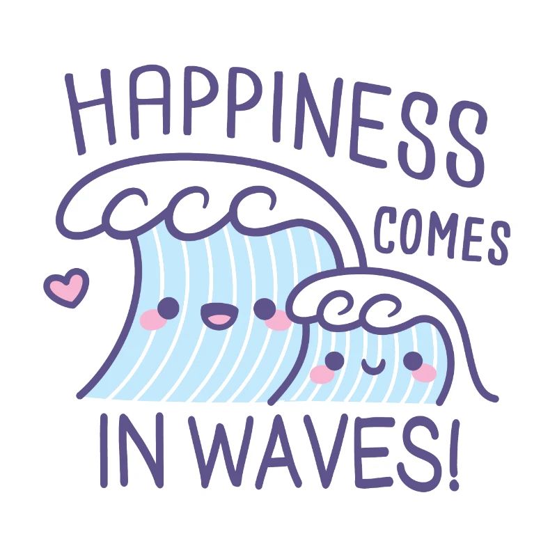 Le bonheur mignon vient par vagues