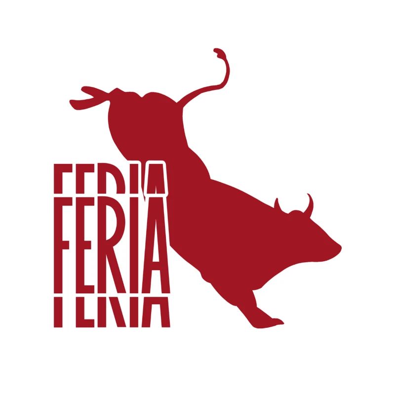 Feria - Logo couleur rouge / blanc & taureau