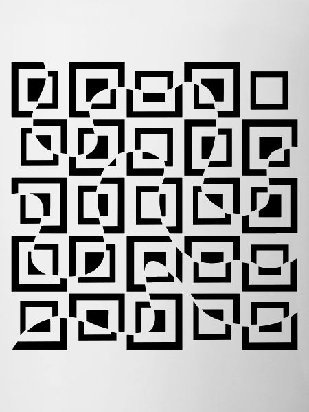 Optical illusion with squares