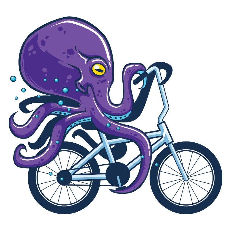 Octopus Riding Bicycle