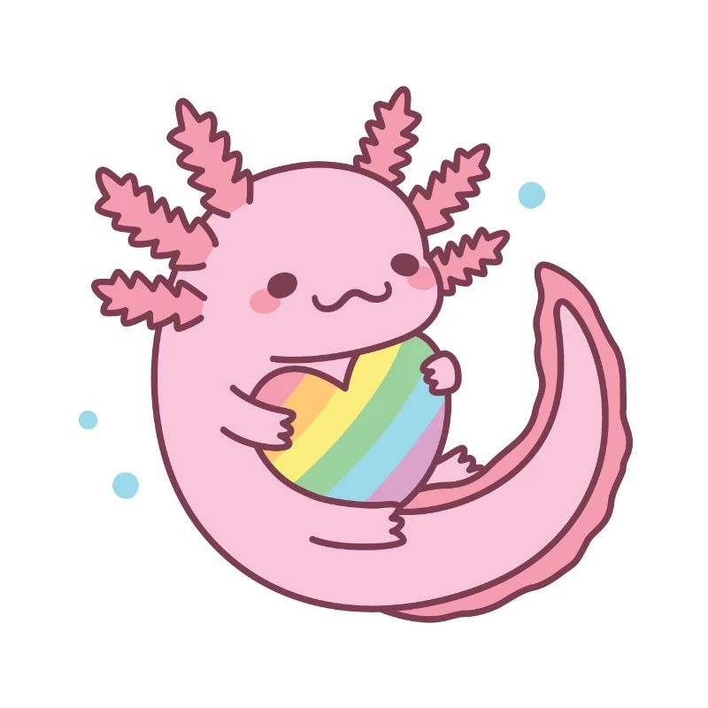 Süßer Axolotl Regenbogen Herz Stolz