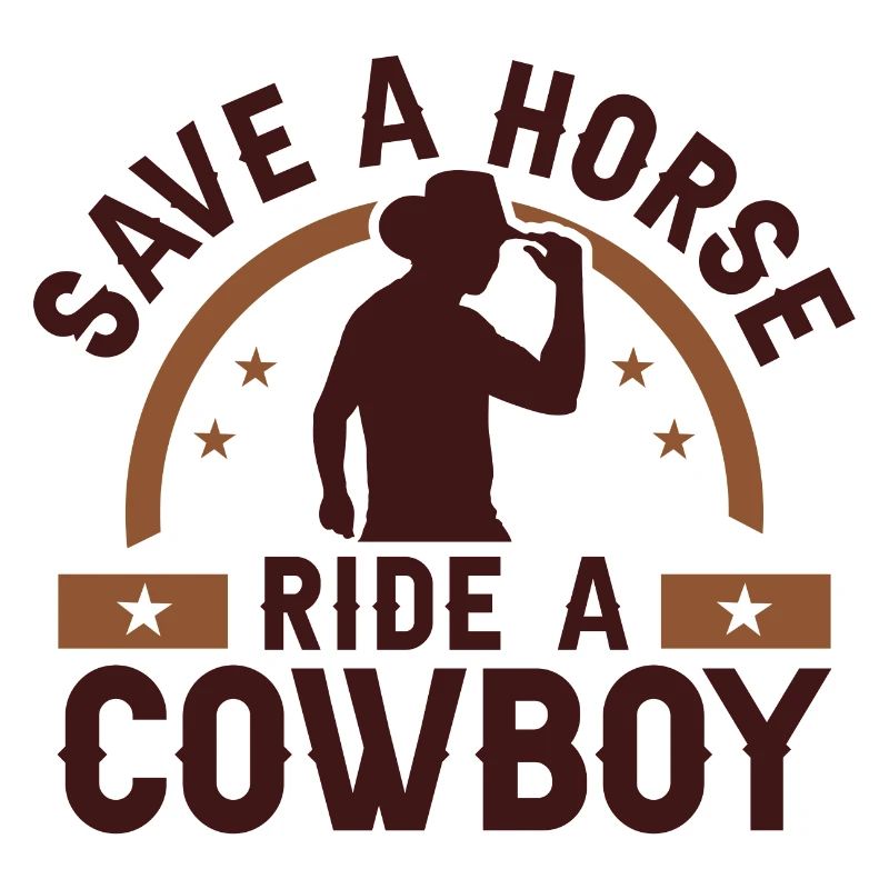 Rette einen Pferderitt auf einem Cowboy