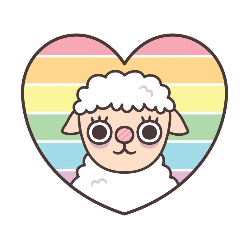 Süßes Schaf Regenbogenherz Subtiler Stolz