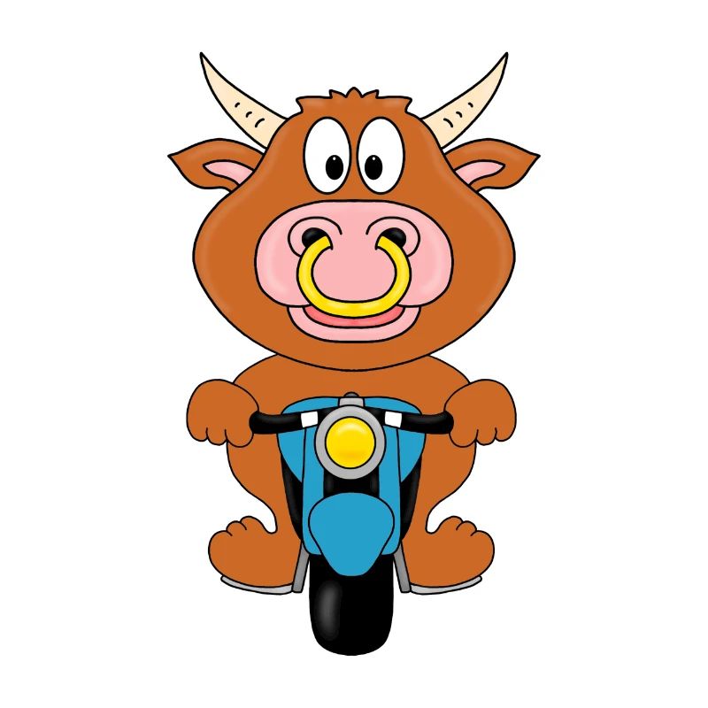 BULLE - RIND - STIER - KUH - MOTORRAD - PIERCING