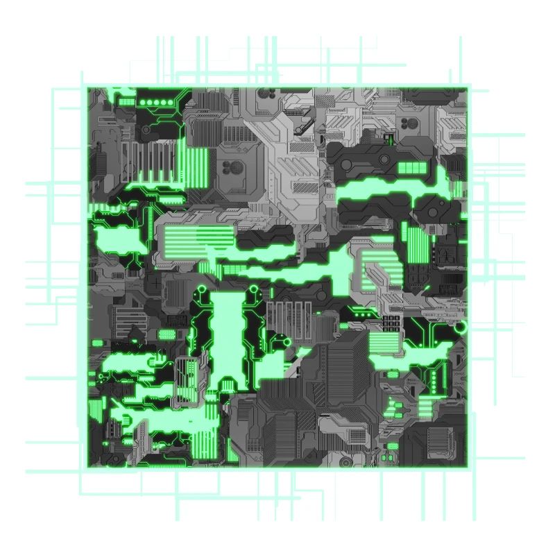 Carte mère stylisée verte