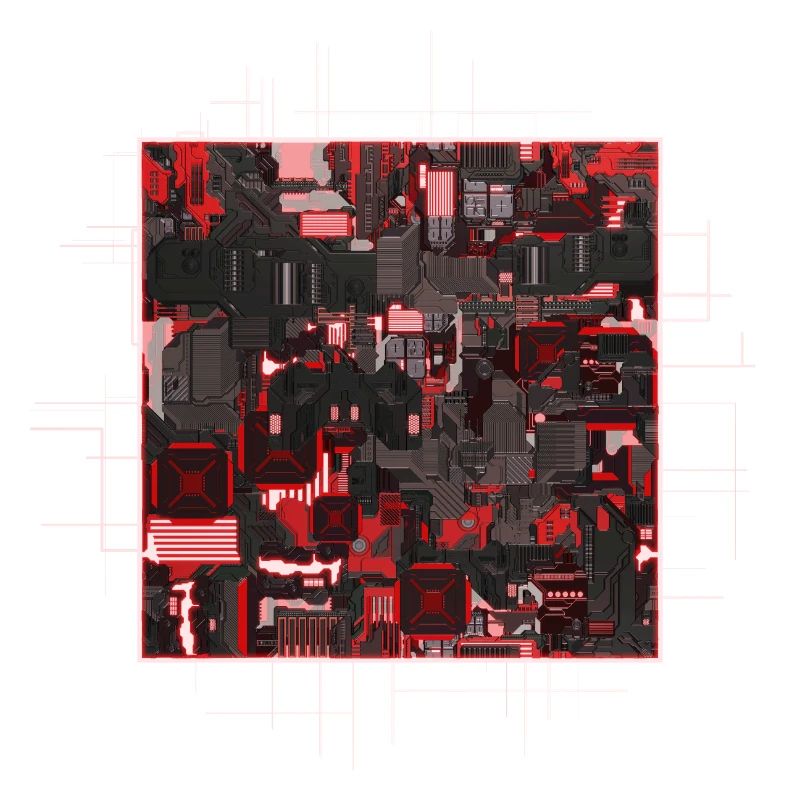 Carte mère stylisée rouge
