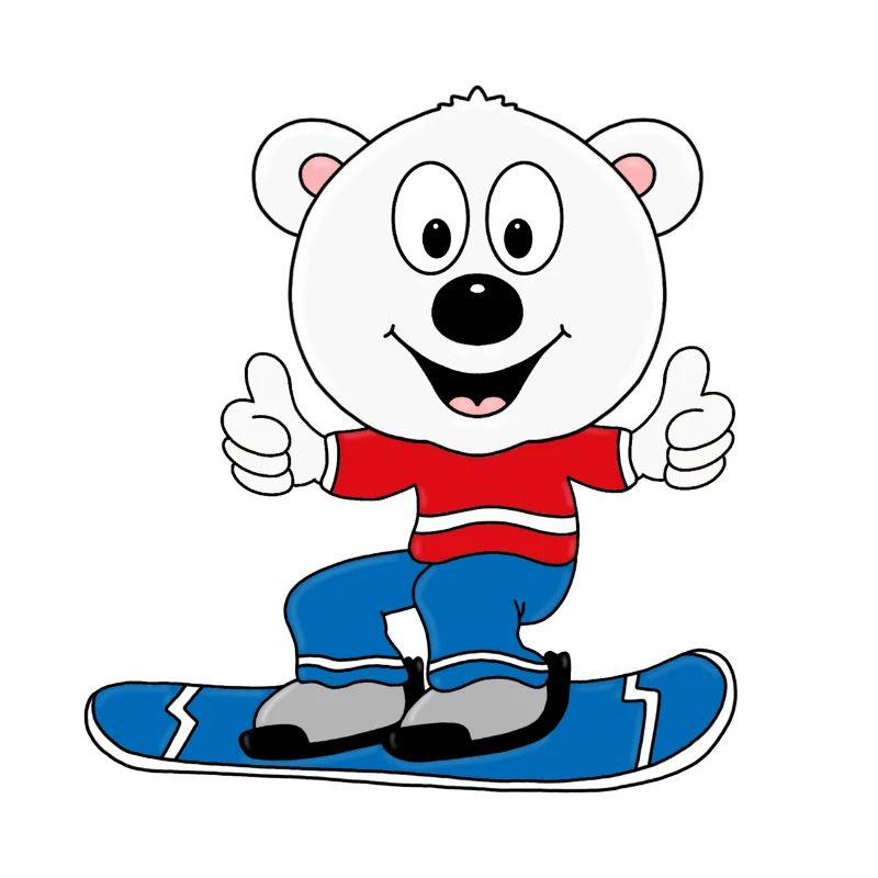 SNOWBOARD - EISBÄR - WINTERSPORT - TIER