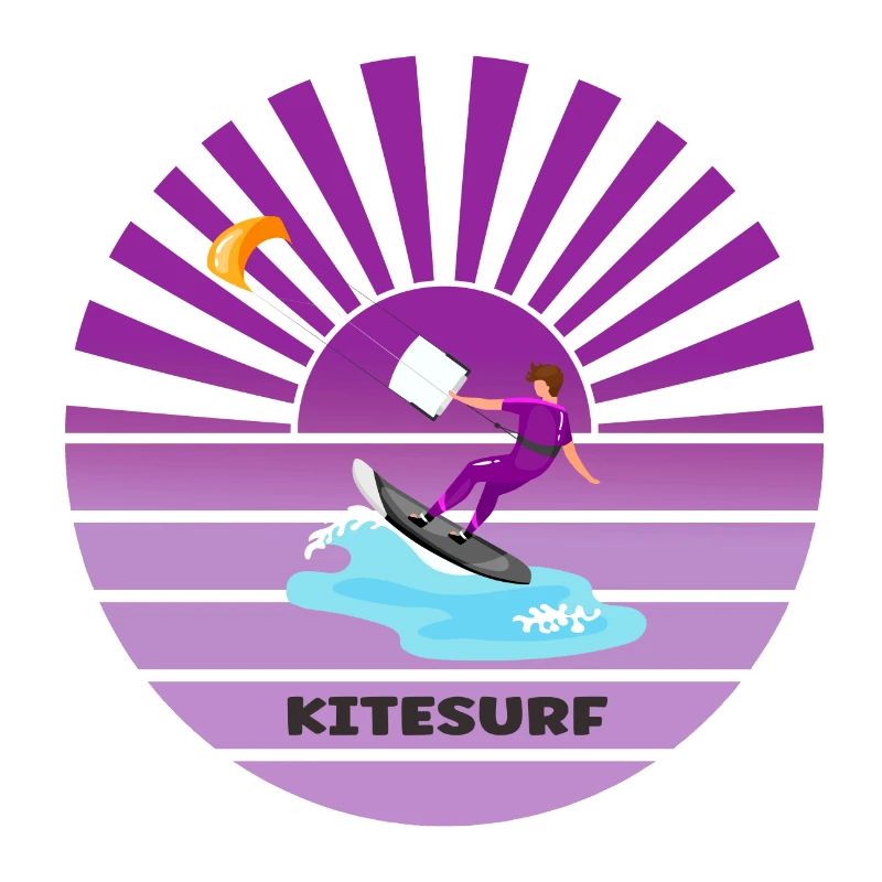 Kitesurf coucher de soleil vagues