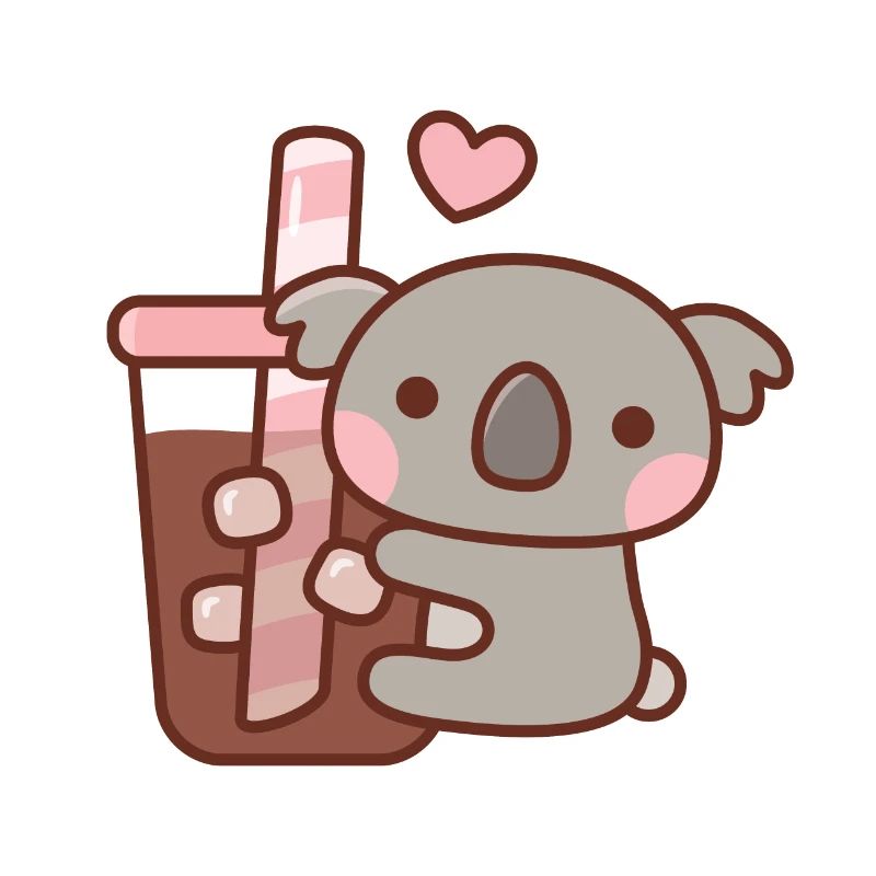 Mignon koala bear aime le café glacé
