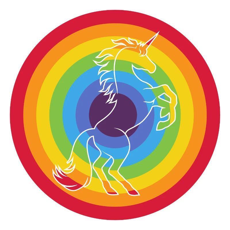 Rainbow circle with unicorn