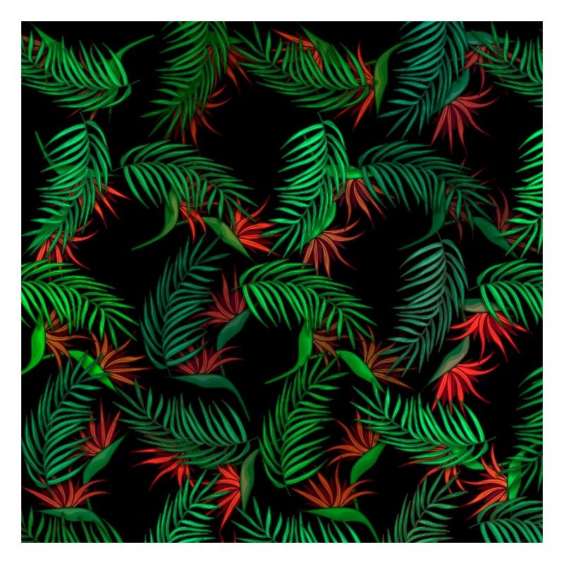 Motif de palmiers et de fleurs