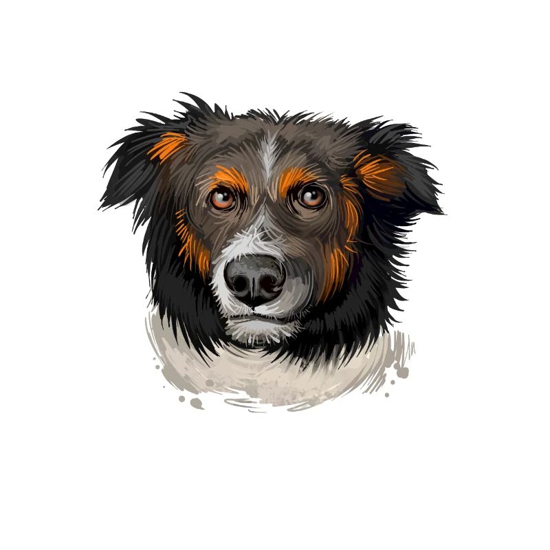 Illustration d’aquarelle de chien de berger anglais