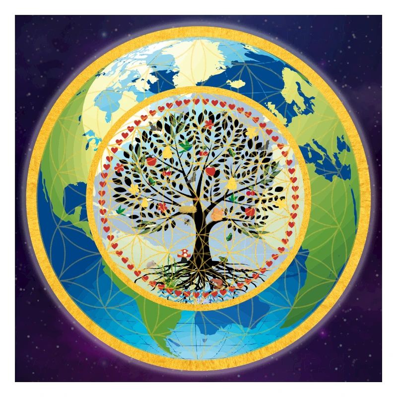 Baum und Blume des Lebens auf Planet Erde - Univer