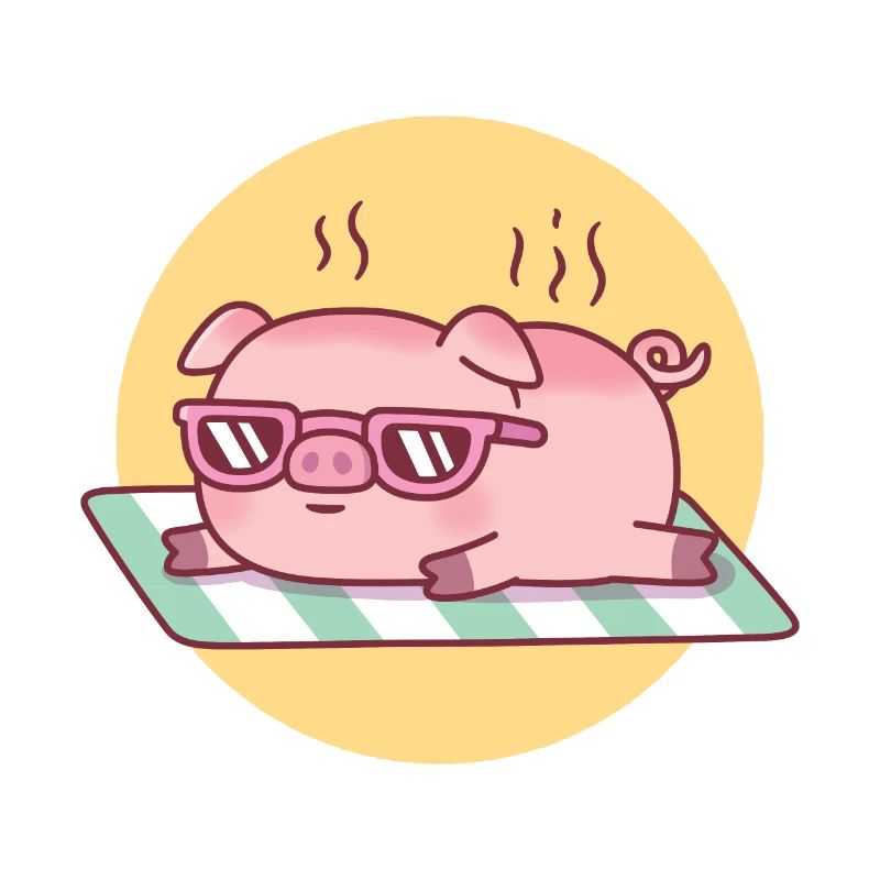 Un cochon mignon prend un coup de soleil et est rôti