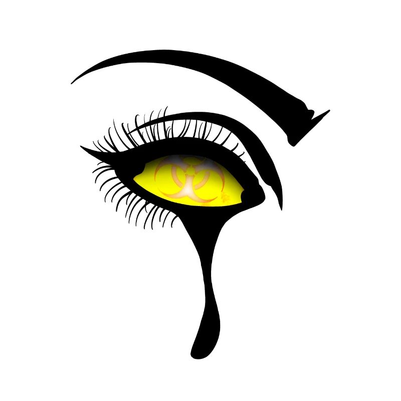 Radioactive logo in the eye