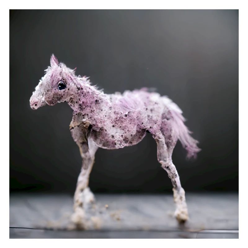 Bébé Cheval Rose Gris Saut