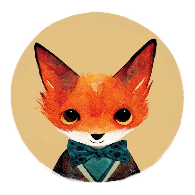 Little fox with fly in a circle