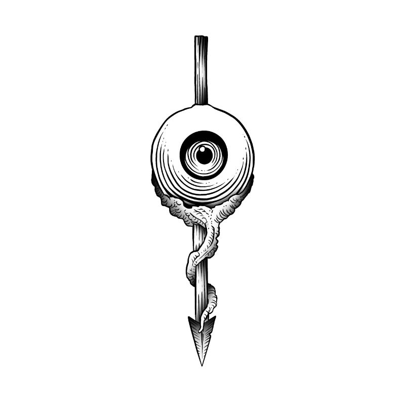 Oeil trash horror tattoo style