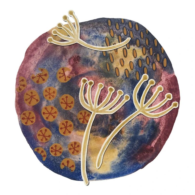 Fleurs abstraitesdans l’aquarelle