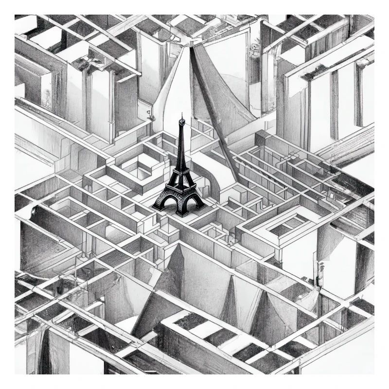 MC Escher dessin de la Tour Eiffel