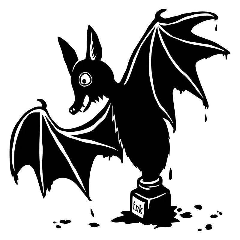 Fledermaus im Tuschenapf