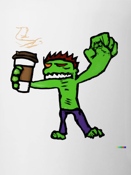 zombie drink coffee