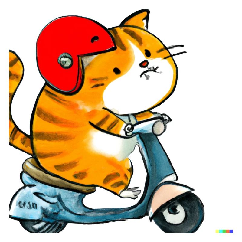 Eine Katze auf dem Motorrad