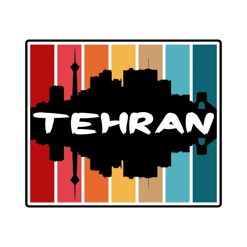 Teheran Iran Skyline Silhouette Reise Souvenir