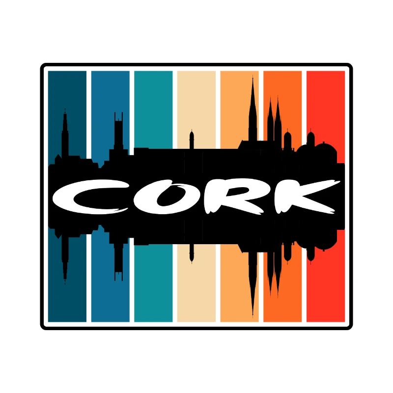 Cork Irland Skyline Silhouette Reise Souvenir