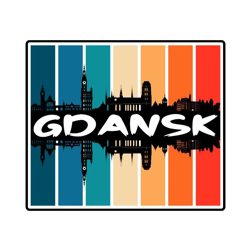 Danzig Polen Skyline Silhouette Reise Souvenir