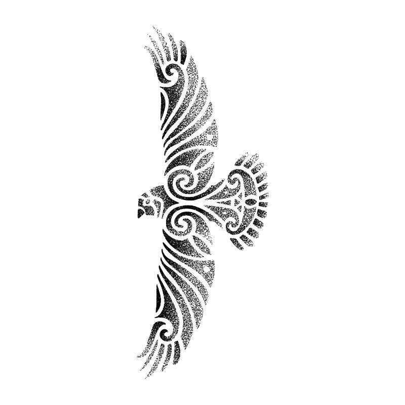 Nordic raven dotwork