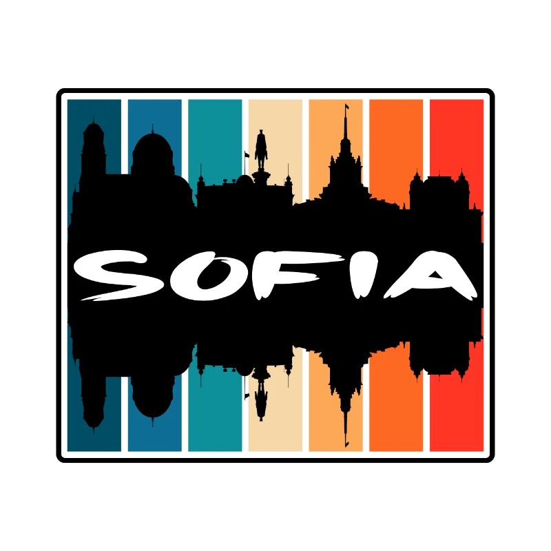 Sofia Bulgarie Skyline Silhouette Souvenir de voyage