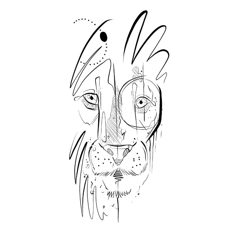 Sketch tête de lion