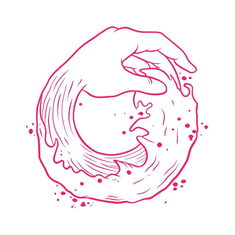 Hand on the ocean