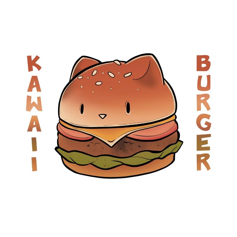 Chat kawaii burger
