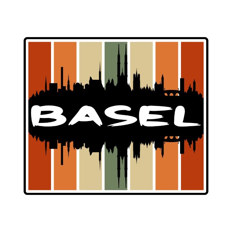 Basel Schweiz Skyline Silhouette Travel Souven
