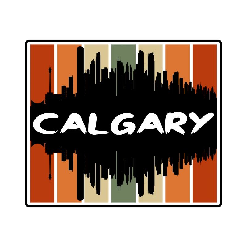 Calgary Canada Skyline Silhouette Souvenir de voyage