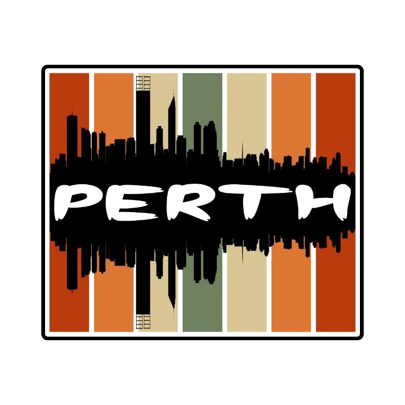 Perth Australie Skyline Silhouette Souvenir de voyage