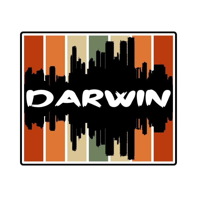 Darwin Australia Skyline Silhouette Travel Souveni