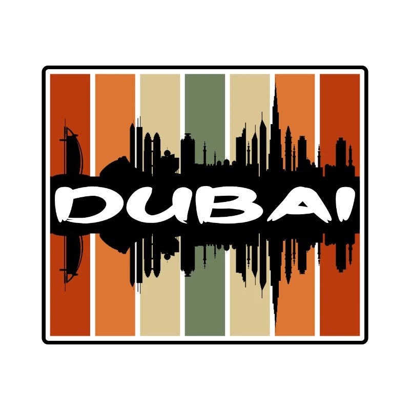 Dubaï Eau Skyline Silhouette Souvenir de voyage
