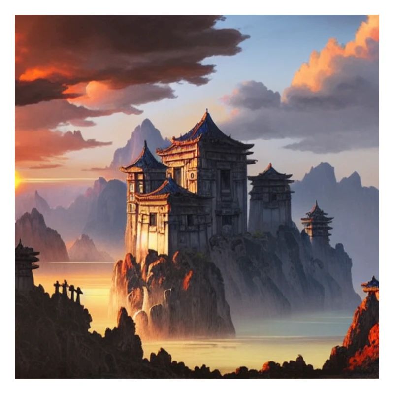 Ruine du château avec l’influence asiatique