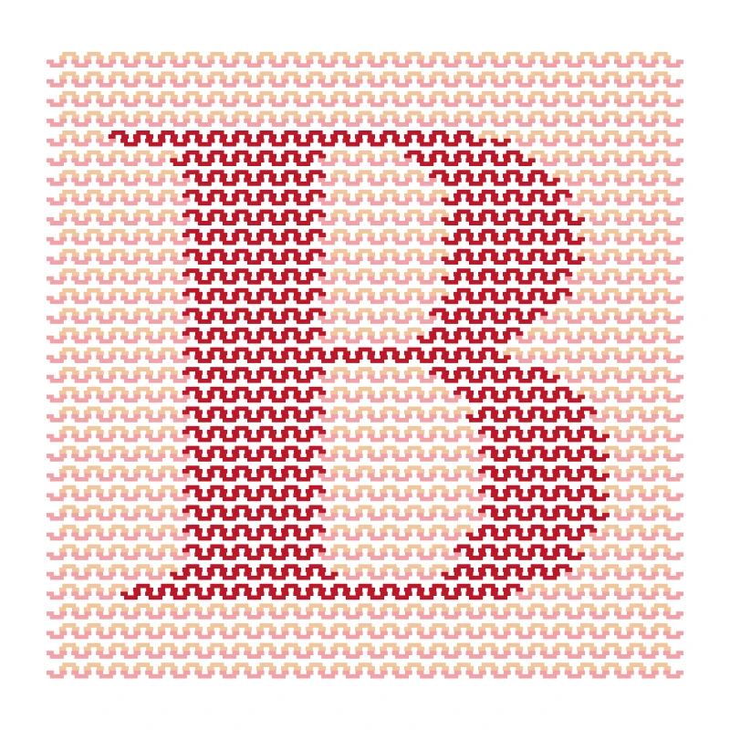 Garn Serif Buchstabe B Rot