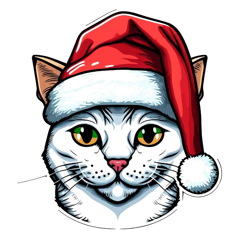 Dessin parfait de chat de Noël pour tous les chatons