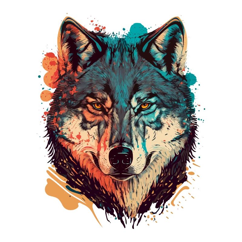 Trendige Zeichnung eines Wolfes