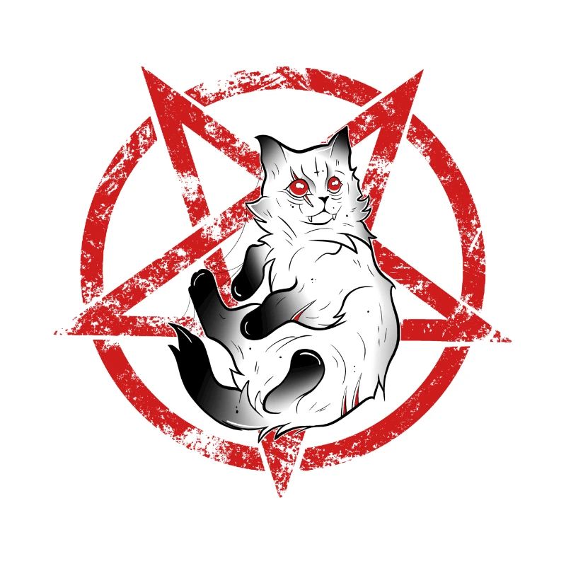 Dark cat occult pentacle Halloween