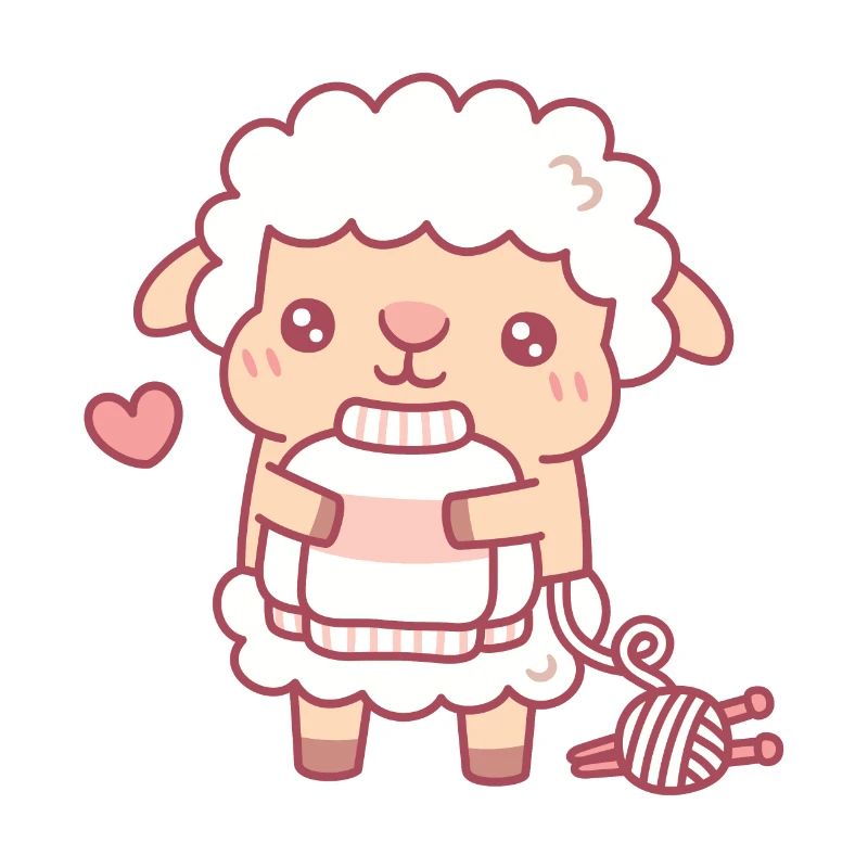 Süßes Schaf mit gestricktem Wollpullover lustig