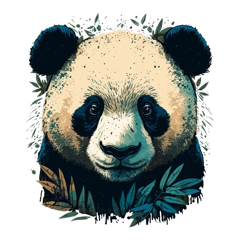 Panda avec des lattes de bambou