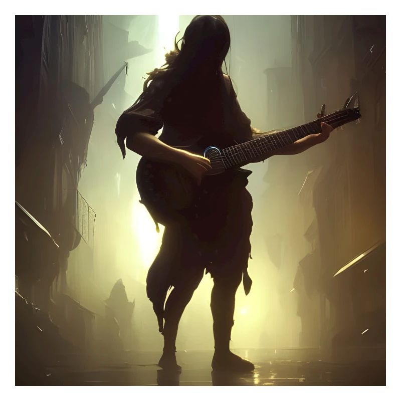 Portrait de guitariste sombre